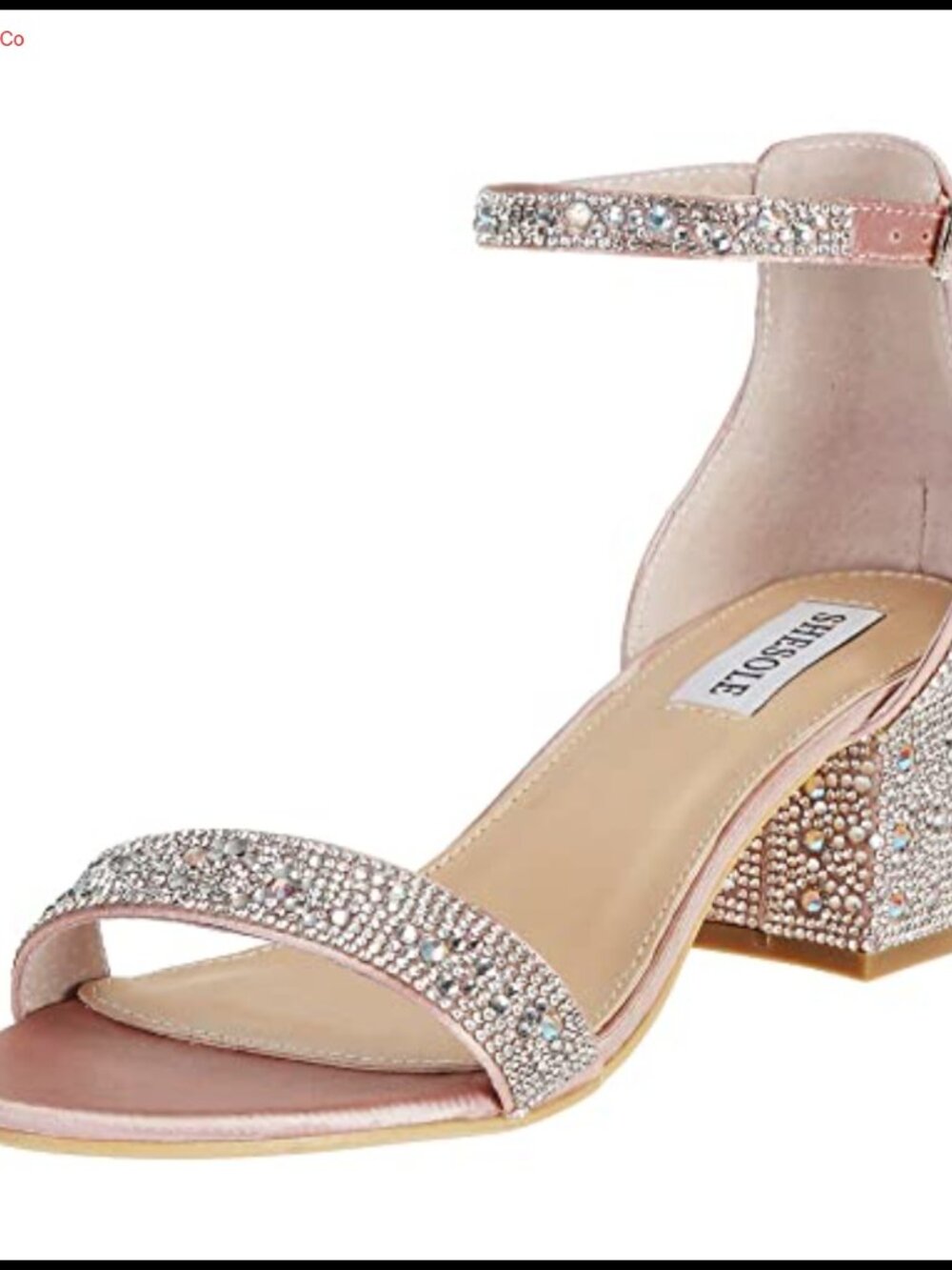Rhinestone Strappy Low Block Heel Sandals Open Toe Wedding Dress Shoes